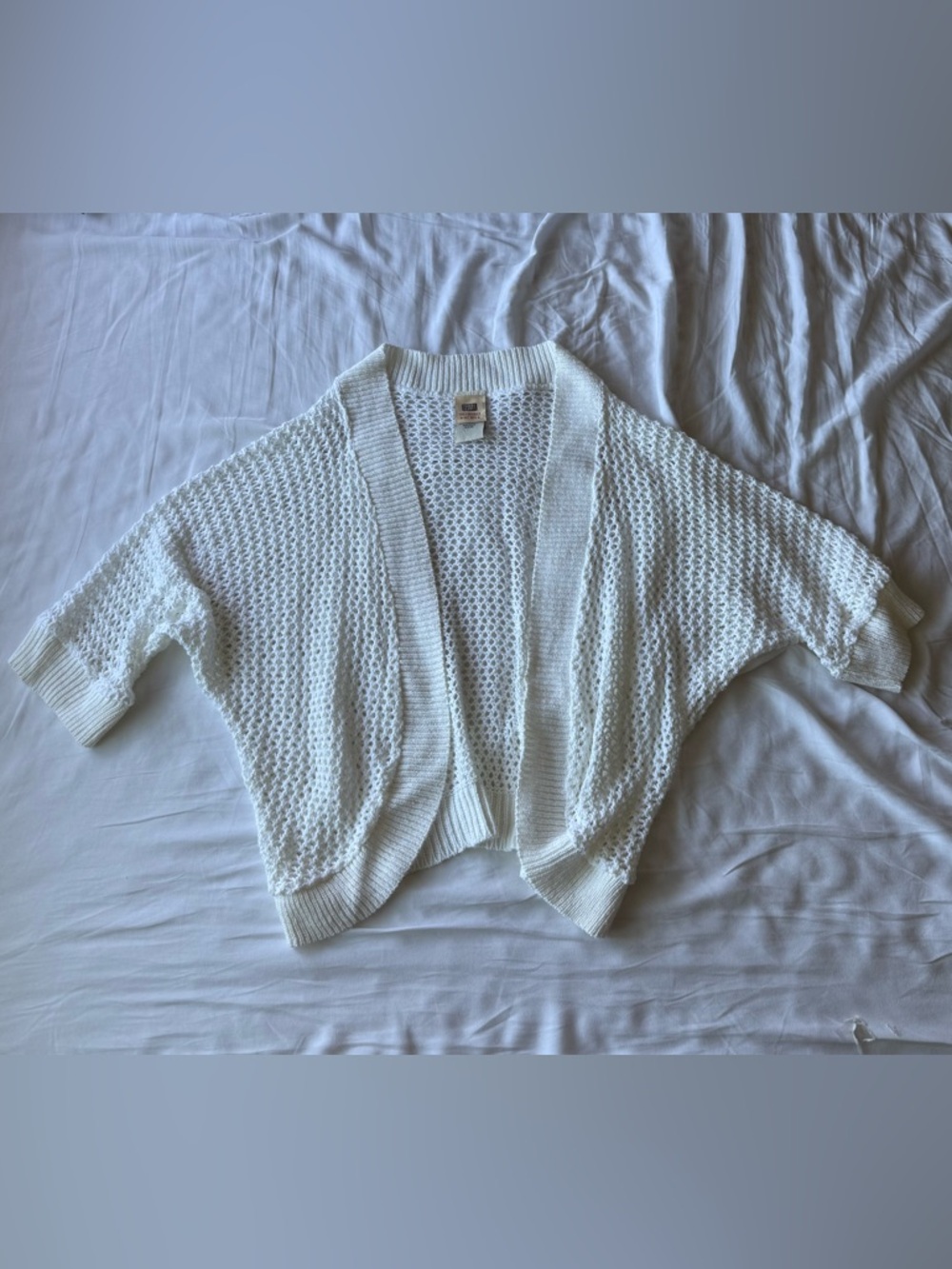 Women’s Faded Glory Open-Knit Crochet Style Coquette Sweater Sz. S